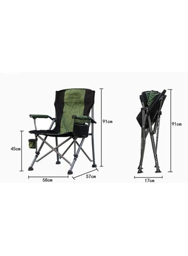 YLQHZW Relax in Style with The 2-in-1 Camping Chair with?Footrest?and?Recliner?for Your Fishing and Beach Trips Vert - Image 5